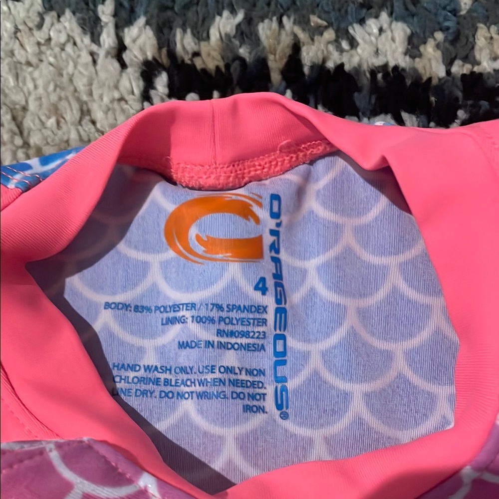 Pink and Blue Mermaid-Scale Swim Rashguards - Picture 2 of 2